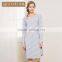 Wholesale Qianxiu Latest High Quality Knitting Cotton Striped Ladies Long Sleeping Gown