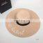 Letters Embroid Large Brim Hat Beach Hat Holiday Sun Shading Sun Hat