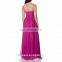 Wholesale New Design Long Evening Dress Women's Berry Silk Beaded Illusion Evening Wedding Gown
