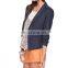 CHEFON Ruched 3/4 Slv Linen Blazer CFB031