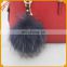 Hot sale in china with real raccoon fur ball bag accessory