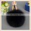 2016 Fashion Chinese Wholesale Hat Accessory Fluffy 12cm Genuine Fox Fur Pom Pom Keychain