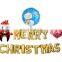 christmas set banner with santa claus and a slip inflatable helium air foil balloon for christmas decoration