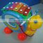 Funny safety plastic lovely cartoon snail pushing musical instruments cheap toys EN71,7P
