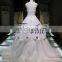 A line evening wedding dress bride Princess Tube Off Shoulder Pure White Lace Beaded Wedding Dress Ball Gown New Design