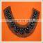 New design black beaded trim neck design for clothes