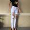 hot selling 2021 streetwear hollow out women's jeans womens clothing white blue denim jeans women pants