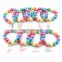 Girl Rainbow bracelet Children Colorful Beads with alloy pendants Girl Gift 9Colors