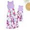 3styles new Mother daughter dresses Sleeveless Floral Long Dress Mother and daughter clothes Mom and daughter dress