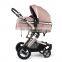 Hot Luxury  4 Wheels High Landscape New Design baby doll stroller 3 in 1 with car seat