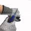 18 Gauge Gray HPPE Anti Cut Black Nitrile Sandy Gloves With Cut F