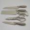 5 pcs cream wheat straw kitchen knife set with box package