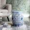Hot selling wrapped lotus blue and white porcelain garden stool