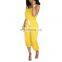 Wholesale Customized Women's Jumpsuit Western Style Sexy Summer Sleeveless Vest Round Neck Solid Color Sports Jumpsuit