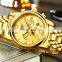 Luxury high-end top grade classical men's mechanical stainless steel 22k gold watch
