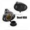 Car cigar lighter with dual two USB output in 2A 1A support for digital device use in car