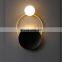 Hot Selling Nordic Modern Wall Lamp Round Glass Ball Iron Bedroom Bedside Sconce for Indoor Living Room Wall Light