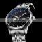 Utime Automatic Men's Watch Visible Mechanical Movement Dazzling Diamond Index Luminous Pointer Japan Automatic Movement U0035G
