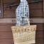 Vintage natural Seagrass Bag, Natural Woven Beach Bag, Round Straw Summer basket Vietnam Supplier