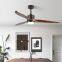 52inch Modern Wooden Blades Remote Cotroller Ceiling Fan With Led Light Light