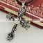 China Supplier New Products Men Necklace Cross Pendant Leather Chain Necklace