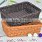 Rectangular Plastic Woven Rattan Storage display tray basket