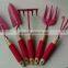 6pcs Wooden Handle Garden hand Tools Trowel Fork Rake Hoe