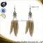 Peacock feather earrings with latest big dangling earrings plated in ancient gold costume jewelry earrings made in Yiwu