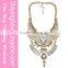 2015 Fashion Silver Crescent Luxury Crystal Statement Necklace