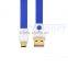 White ABS Shell Flat TPE Micro USB Cable USB 2.0 A-Micro cable