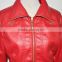 Ladies western style leather jackets&red pu jackets women fashion and sex outwear