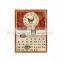 Newest Decorative Calendar Antique Indian Carved Wall Plaque Small Metal Craft With Clock