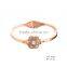 High quality small order shinny polish vacuum rose gold stainless steel open bangle