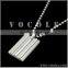 Silver ball chains stainless steel square pendant long necklace