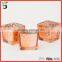 votive glass wedding candle holder in rose gold color