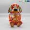 Manufacture Orange Dog with Bone Plush Animal Toy for Gifts