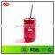720 ML Single Wall Plastic Cylinder Mason Jar With Straw