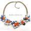Exquisite colorful crystal gem flower necklace,The party necessary accessories