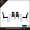 Brown chair and table glass square dining table set