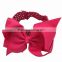 Crochet Baby Headbands with 5" Grosgrain Ribbon Bows for Baby Girls Hair Accessories