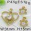 Hot Popular Wholesale Costum Jewelry Made in China Gold Plated Heart Design Products