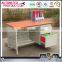 OA-6S L shape fashional office desk with wooden desktop and steel cabinet
