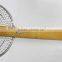 Hot sale stainless steel/zink plated metal noodle skimmer with bamboo handle