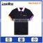 Fashionable yellow rib sleeve embroidered reactive dye black polo t-shirt