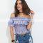 Maxnegio ladies crop top fashion blouse design off shoulder top