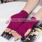 Hot sale lady short fingerless wool cashmere blended solid colorknit cashmere glove