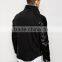 2016 Men's Black Cool Denim Jacket With Faux Leather Sleeves