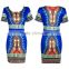 Walson Women Traditional African Print Fitted Dashiki Bodycon Short Sleeve Dress