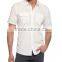 White Solid Super Skinny Short Sleeve Buttonless Men Shirt