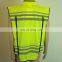 Sleeveless fluorescent yellow safety reflective waistcoat
